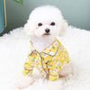 Notch Collar Tuxedo Dog Pajamas - Yellow Print or Blue - SpoiledDogDesigns.com