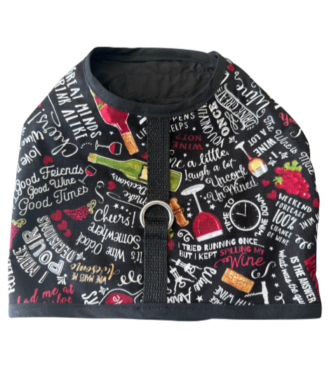 Wine Bottle Print Dog Vest Harness