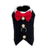 Black Pinstripe Vest With Built In Dog Harness - SpoiledDogDesigns.com