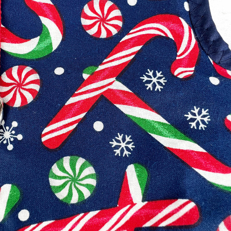 Candy Cane Christmas Dog Vest Harness - SpoiledDogDesigns.com