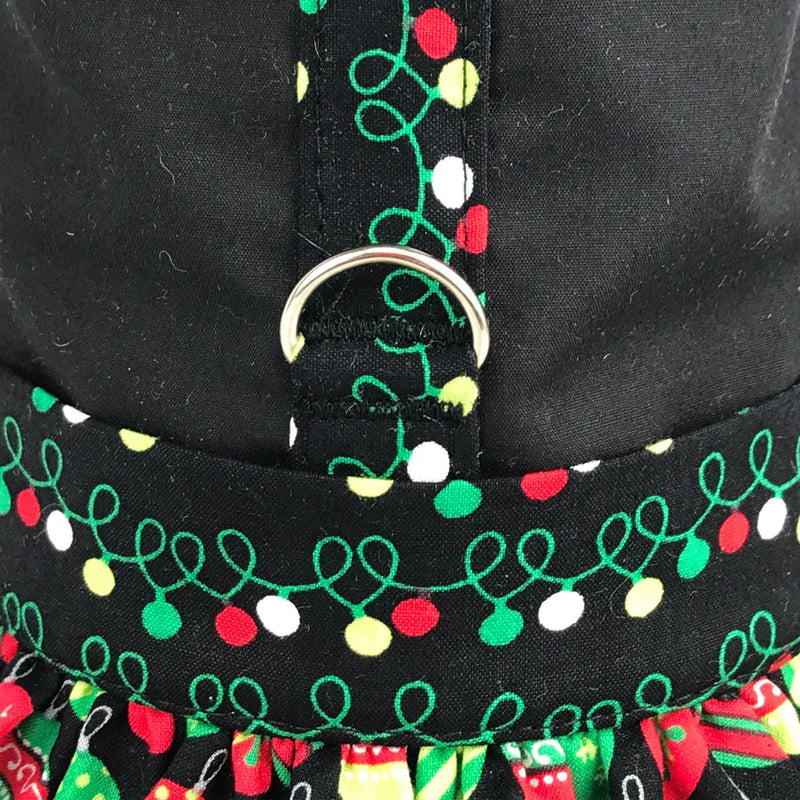 Christmas Print Ruffled Dog Cat Vest Harness - SpoiledDogDesigns.com