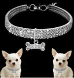 Clear Crystal Dog Necklace - SpoiledDogDesigns.com