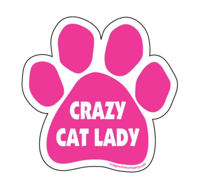 Crazy Cat Lady Pink Paw Car Magnets - SpoiledDogDesigns.com