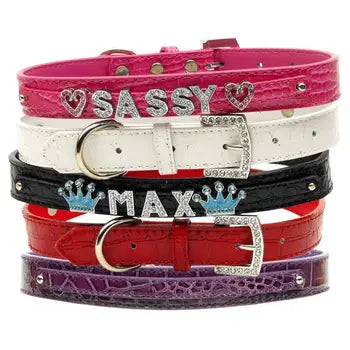 Customized Dog Cat Name Collar With Bling Letters - SpoiledDogDesigns.com