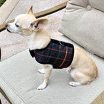 Dark Grey Plaid Brushed Cotton Dog Cat Vest Harness - SpoiledDogDesigns.com