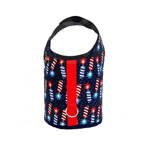 Firecracker July 4th Print Dog Vest Harness - SpoiledDogDesigns.com