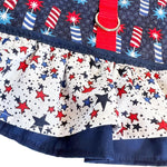 Firecracker July 4th Print Ruffled Dog Vest Harness - SpoiledDogDesigns.com