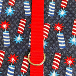 Firecracker July 4th Print Ruffled Dog Vest Harness - SpoiledDogDesigns.com