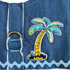 Frayed Denim Blue Palm Tree Dog Vest Harness - SpoiledDogDesigns.com