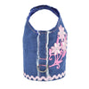 Frayed Denim Pink Applique Dog Vest Harness - SpoiledDogDesigns.com