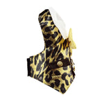 Gold and Brown Metallic Animal Print Dog Vest With Built In Harness - SpoiledDogDesigns.com
