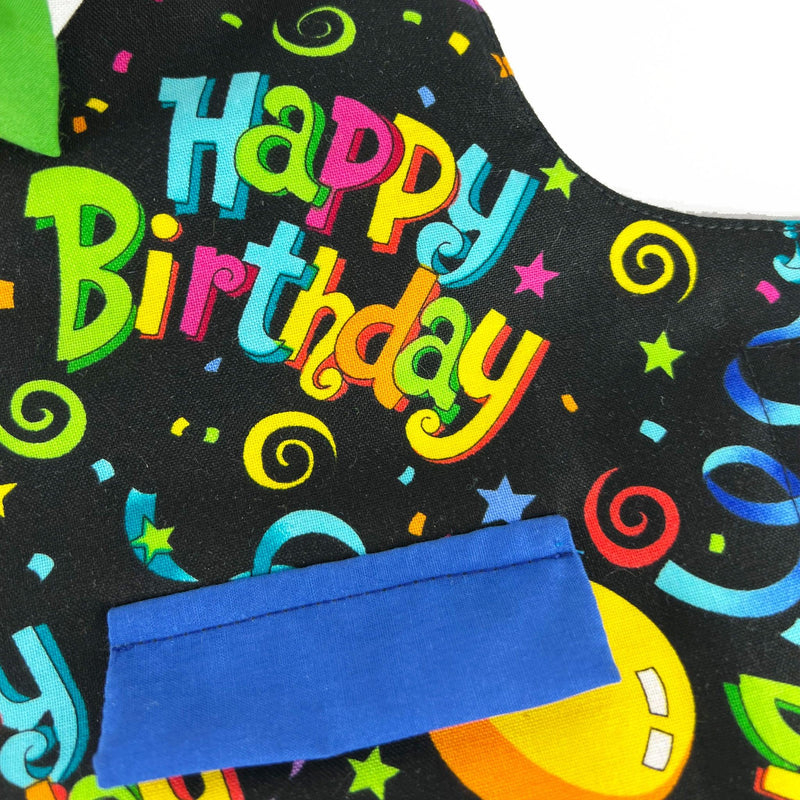 Happy Birthday Boy Dog's Vest With Built In Harness - SpoiledDogDesigns.com