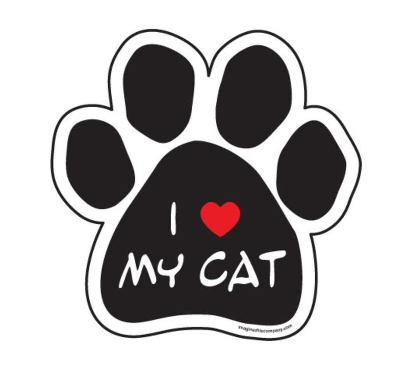 I Love My Cat Paw Car Magnets - SpoiledDogDesigns.com