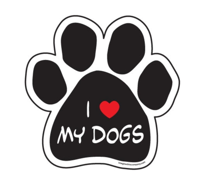 I Love My Dogs Paw Car Magnets - SpoiledDogDesigns.com
