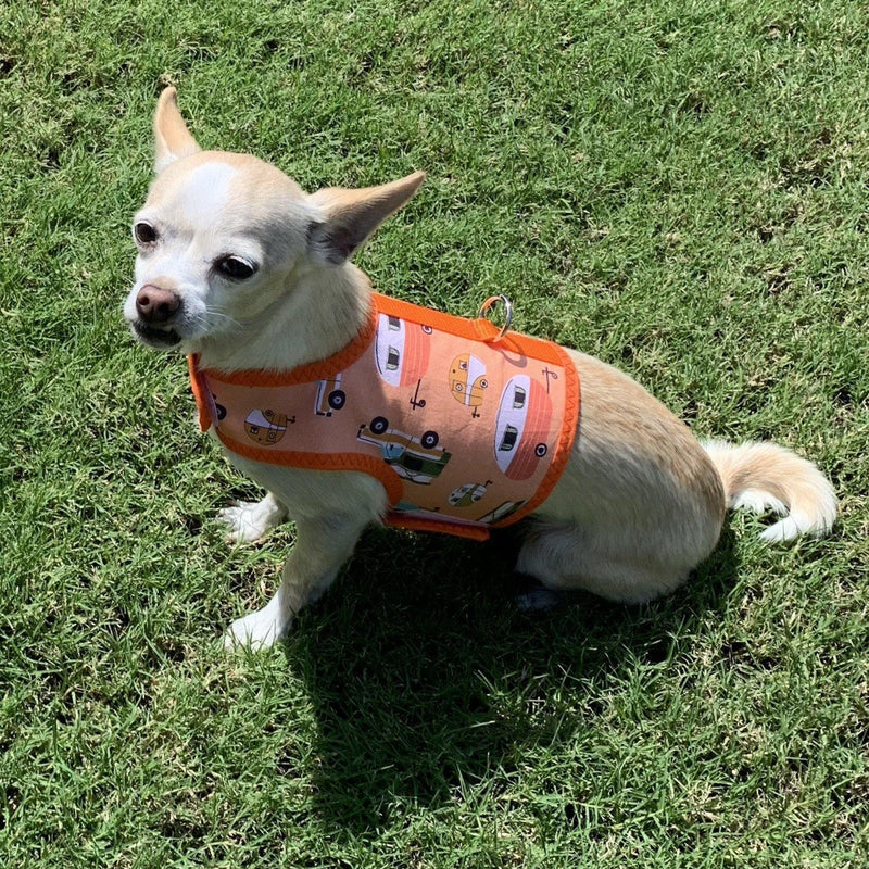 Mid Century Modern Camper Print Dog Vest Harness - SpoiledDogDesigns.com