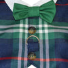 Navy and Green Plaid Dog Cat Vest With Built In Harness - SpoiledDogDesigns.com