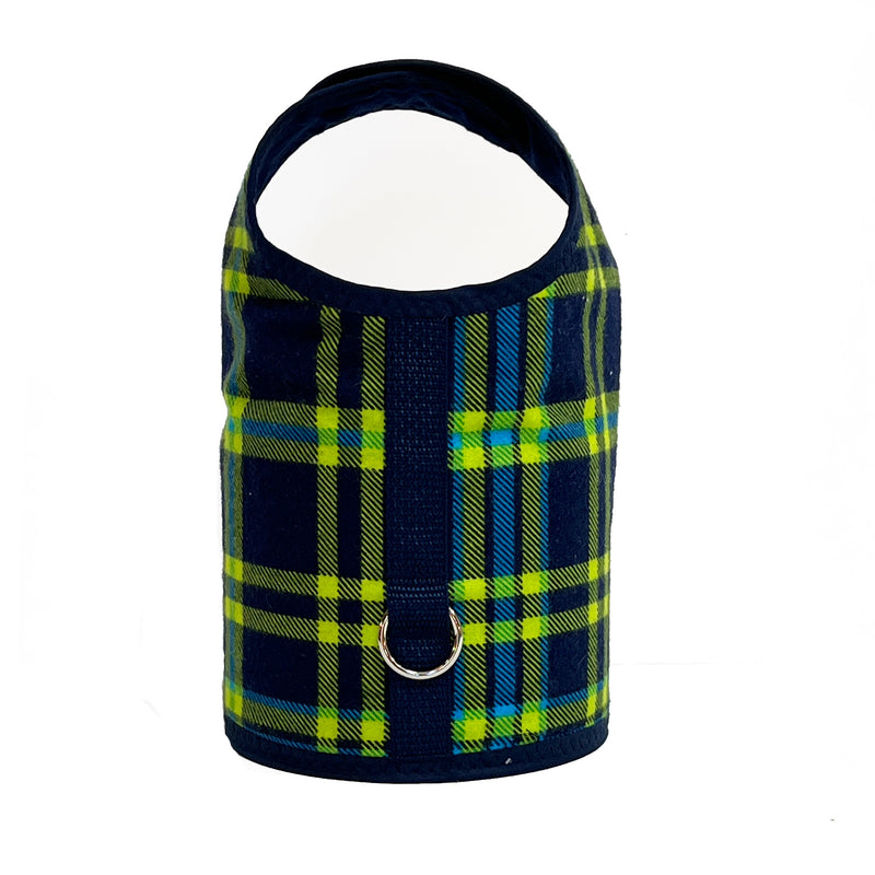 Navy And Green Eddie Bauer Plaid Dog Vest Harness by Spoiled Dog Designs
