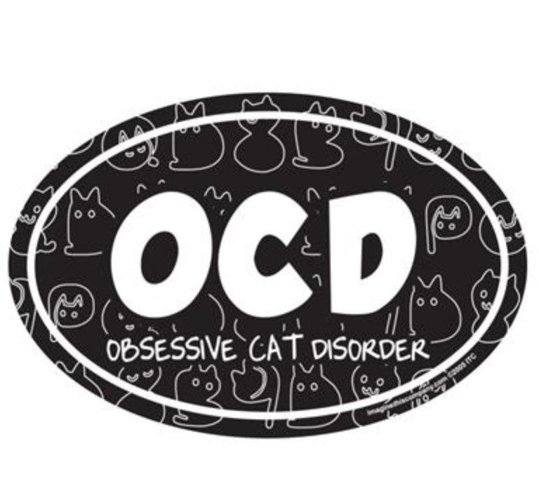 Obsessive Cat Disorder Oval Magnets - SpoiledDogDesigns.com