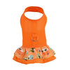Orange Mid Century Camper Print Ruffled Dog Vest Harness - SpoiledDogDesigns.com