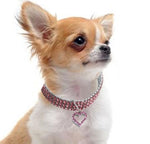 Pink Crystal Heart Necklace - SpoiledDogDesigns.com