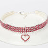 Pink Crystal Heart Necklace - SpoiledDogDesigns.com