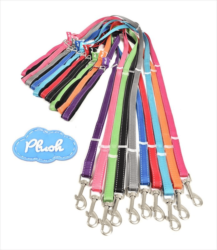 Plush Adjustable Reflective Leash, 15 Colors - SpoiledDogDesigns.com