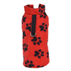 Red Paw Print Fleece Dog Harness Coat - SpoiledDogDesigns.com