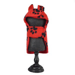 Red Paw Print Fleece Dog Harness Coat - SpoiledDogDesigns.com