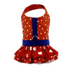 Red Polka Dot Ruffled Dog Vest Harness - SpoiledDogDesigns.com