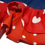 Red Polka Dot Ruffled Dog Vest Harness - SpoiledDogDesigns.com