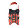 Red Tartan Plaid Boy Dog's Vest With Built In Harness - SpoiledDogDesigns.com