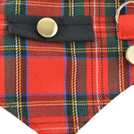 Red Tartan Plaid Boy Dog's Vest With Built In Harness - SpoiledDogDesigns.com