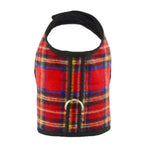 Red Tartan Plaid Brushed Cotton Dog Cat Vest Harness - SpoiledDogDesigns.com