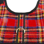 Red Tartan Plaid Brushed Cotton Dog Cat Vest Harness - SpoiledDogDesigns.com