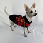 Red Tartan Plaid Brushed Cotton Dog Cat Vest Harness - SpoiledDogDesigns.com