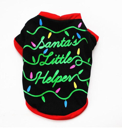 Santa's Little Helper Dog T Shirt - SpoiledDogDesigns.com
