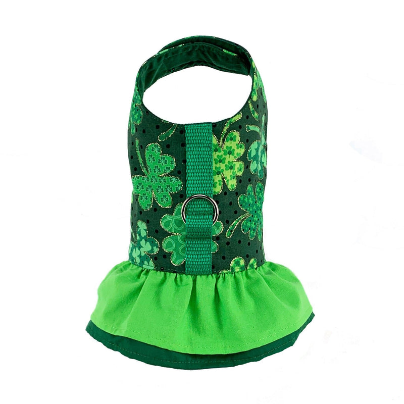 St. Patrick'a Day Shamrock Ruffled Harness - Small - Last One - SpoiledDogDesigns.com