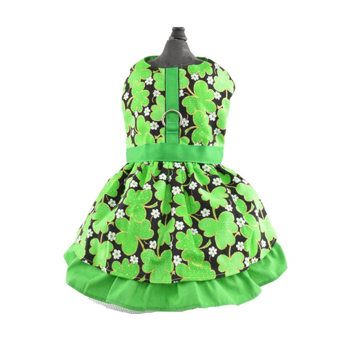 St. Patrick's Day Dog Harness Dress - M/L Last One - SpoiledDogDesigns.com