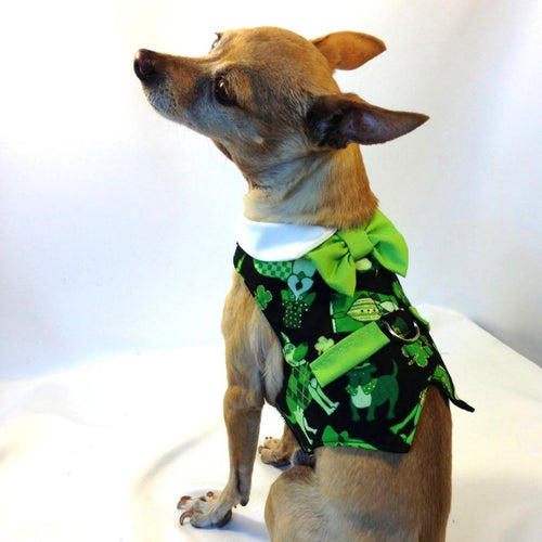 St. Patrick's Day Dog Vest With Built In Harness - 1 Small Left - SpoiledDogDesigns.com