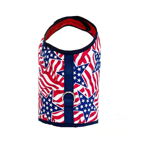 Stars and Stripes July 4th Print Dog Vest Harness - SpoiledDogDesigns.com