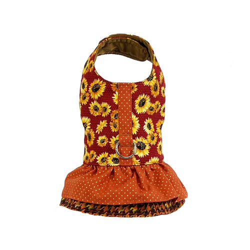 Thanksgiving Ruffled Dog Vest Harness - SpoiledDogDesigns.com