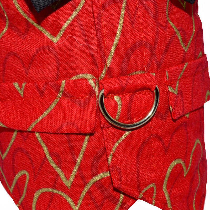 Valentine Dog Vest With Built In Harness - Size Large - SpoiledDogDesigns.com