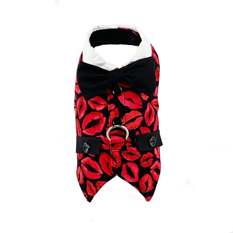 Valentine's Day Kisses Boy's Vest Harness - SpoiledDogDesigns.com