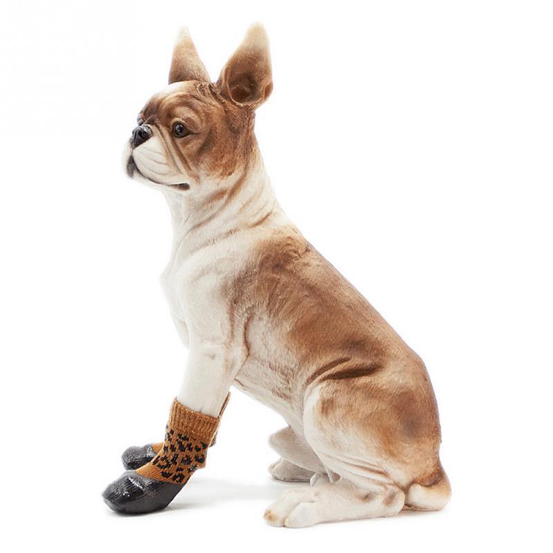 Waterproof Rubber Bottom Brown & Black Leopard Dog Pet Socks - SpoiledDogDesigns.com