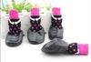 Waterproof Rubber Bottom Pink & Black Dog Pet Socks - SpoiledDogDesigns.com