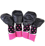 Waterproof Rubber Bottom Pink & Black Dog Pet Socks - SpoiledDogDesigns.com